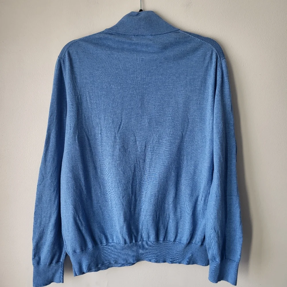 Brooks Brothers Light Blue Zip-Up Sweater - Picture 2 of 7